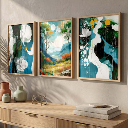 Modern    Wall  Art  Paintings for Living Room - Wall Poster With frames