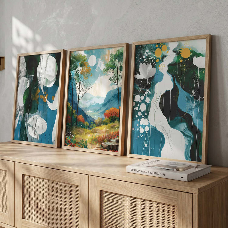 Modern    Wall  Art  Paintings for Living Room - Wall Poster With frames