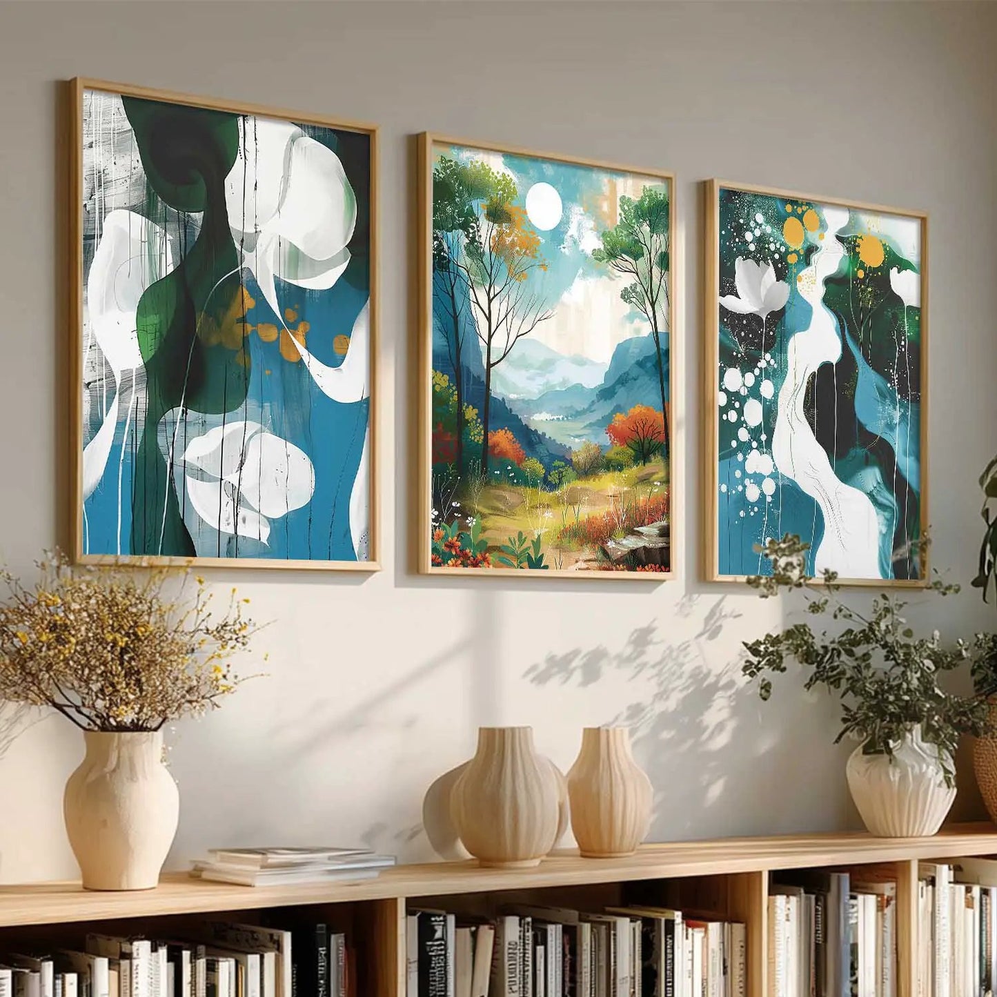 Modern    Wall  Art  Paintings for Living Room - Wall Poster With frames