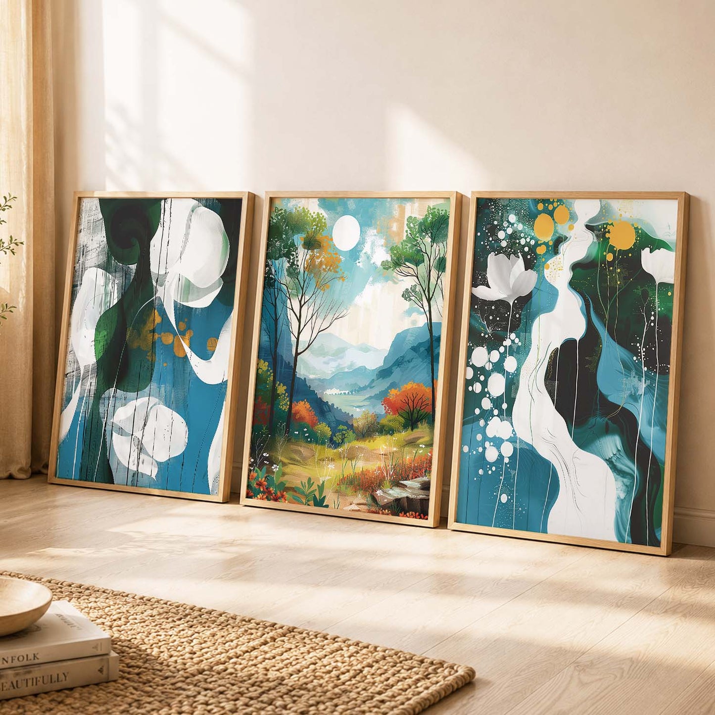 Modern    Wall  Art  Paintings for Living Room - Wall Poster With frames