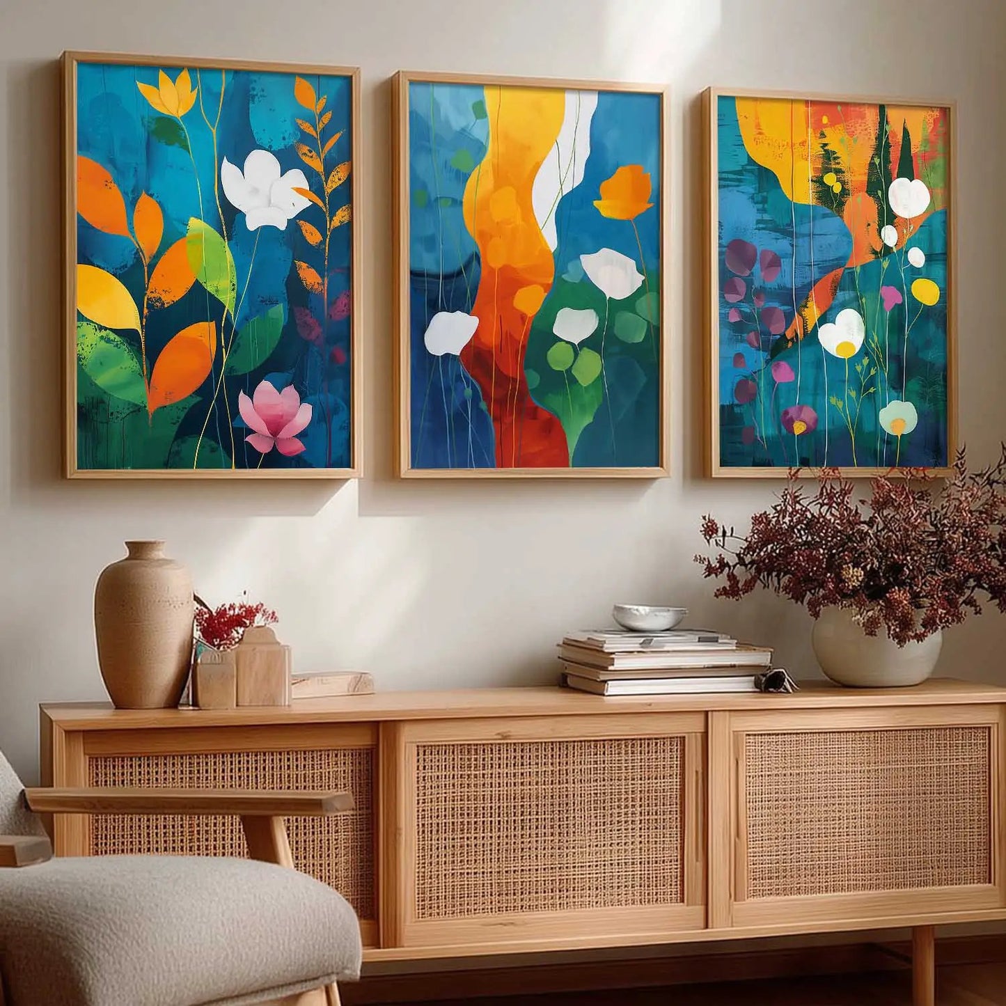 Floral  Wall  Art  Paintings for Living Room - Wall Poster With frames