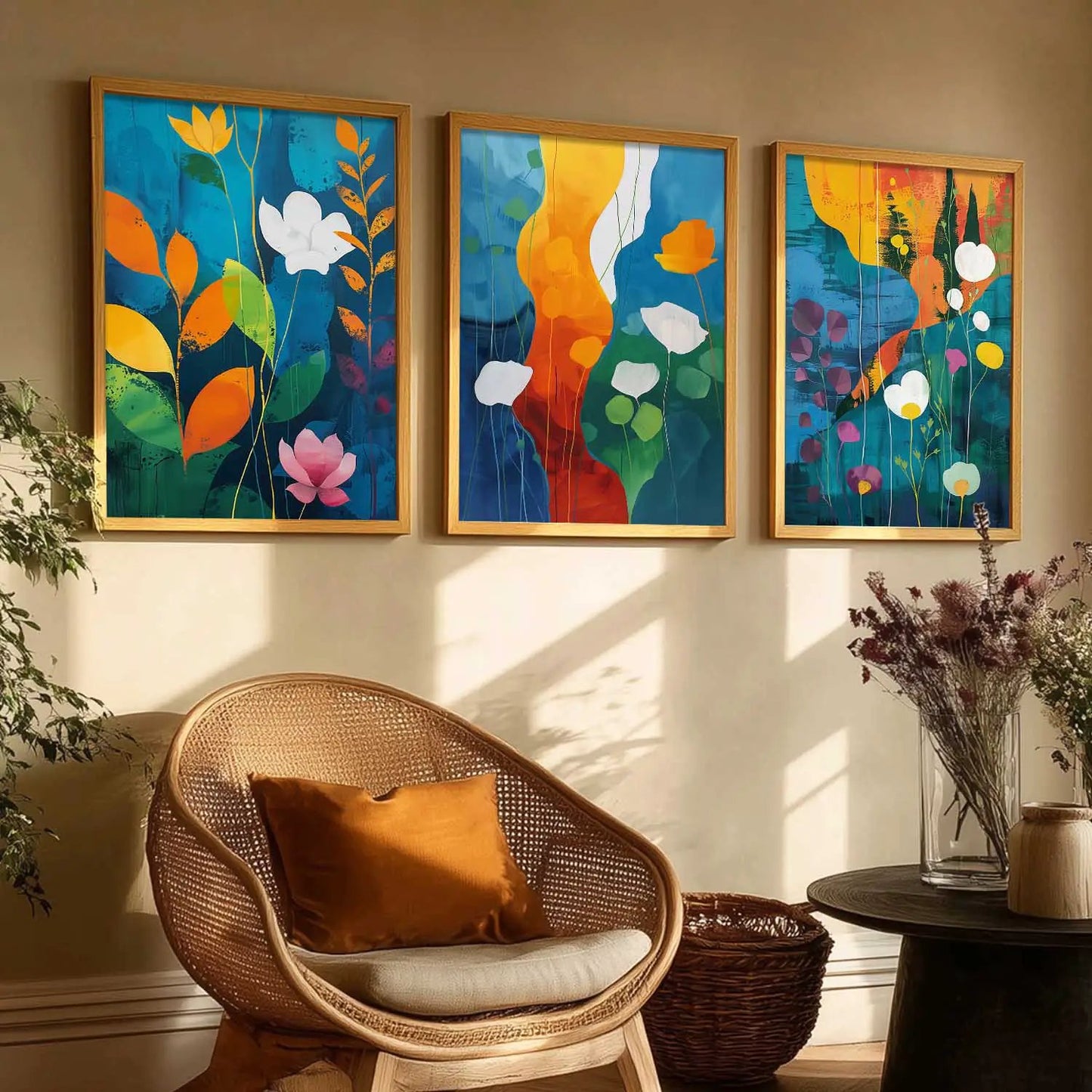 Floral  Wall  Art  Paintings for Living Room - Wall Poster With frames