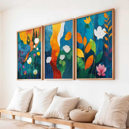 Floral  Wall  Art  Paintings for Living Room - Wall Poster With frames