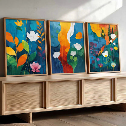 Floral  Wall  Art  Paintings for Living Room - Wall Poster With frames