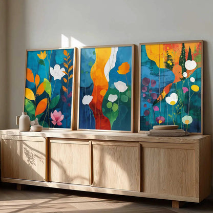 Floral  Wall  Art  Paintings for Living Room - Wall Poster With frames