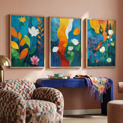 Floral  Wall  Art  Paintings for Living Room - Wall Poster With frames