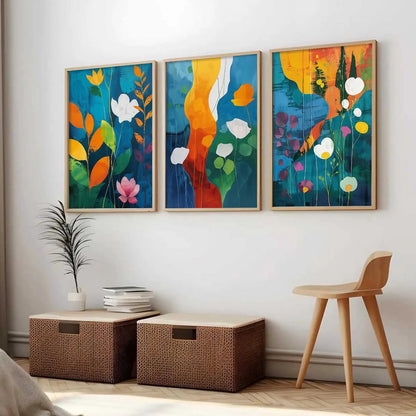 Floral  Wall  Art  Paintings for Living Room - Wall Poster With frames