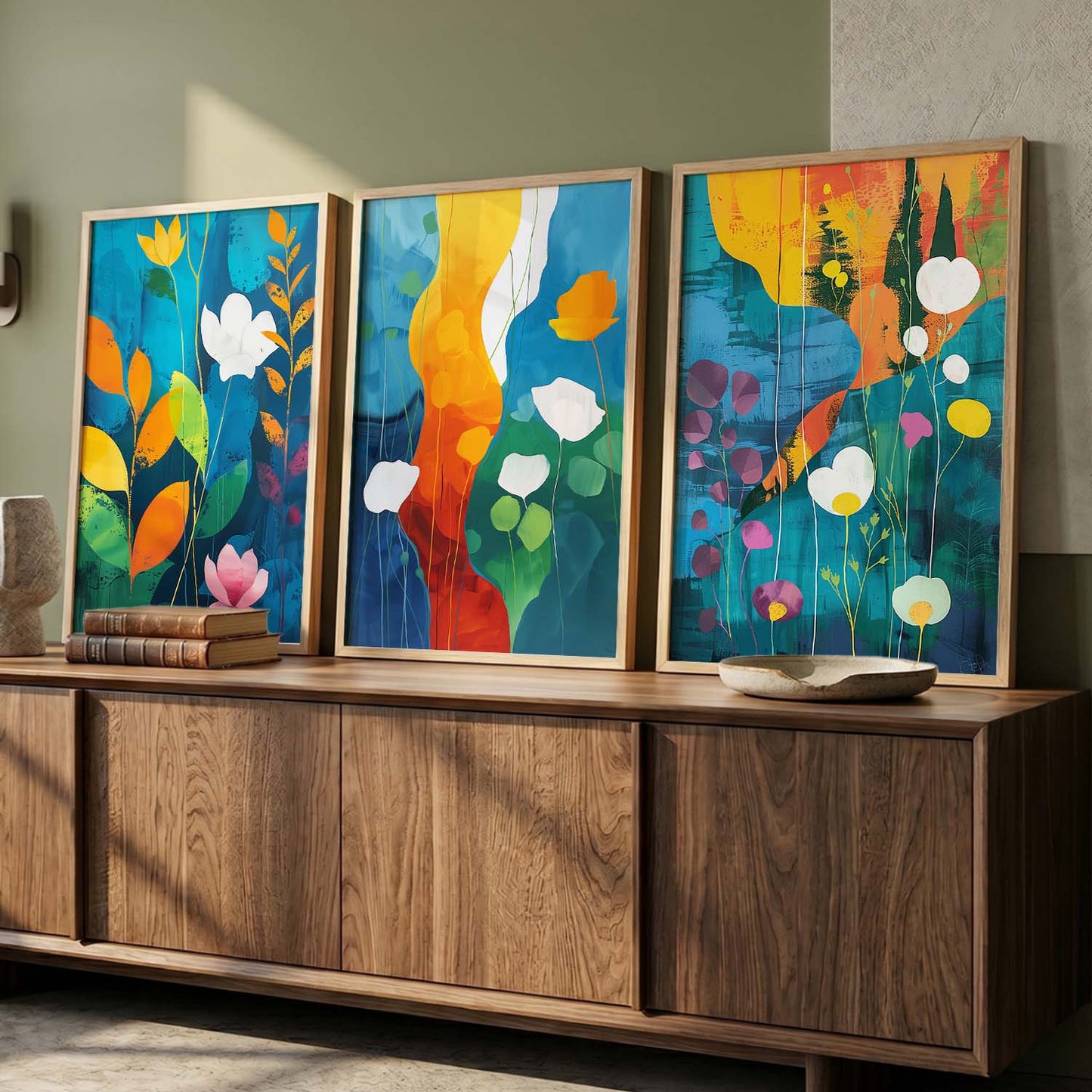 Floral  Wall  Art  Paintings for Living Room - Wall Poster With frames