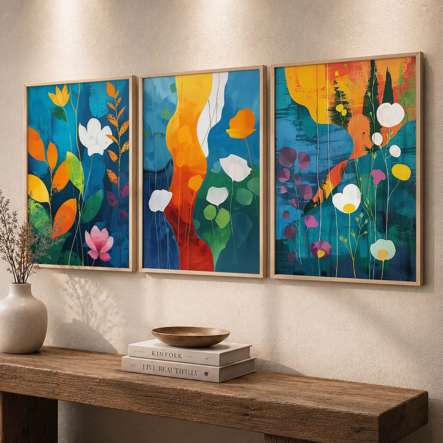 Floral  Wall  Art  Paintings for Living Room - Wall Poster With frames