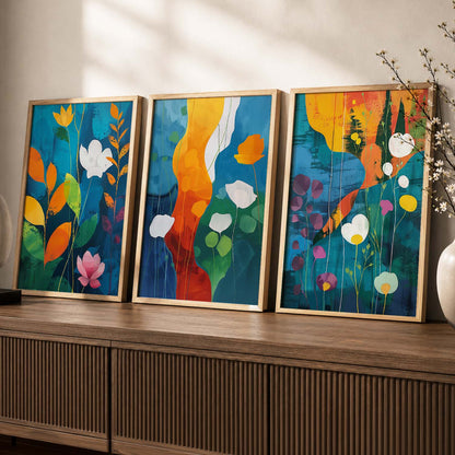 Floral  Wall  Art  Paintings for Living Room - Wall Poster With frames