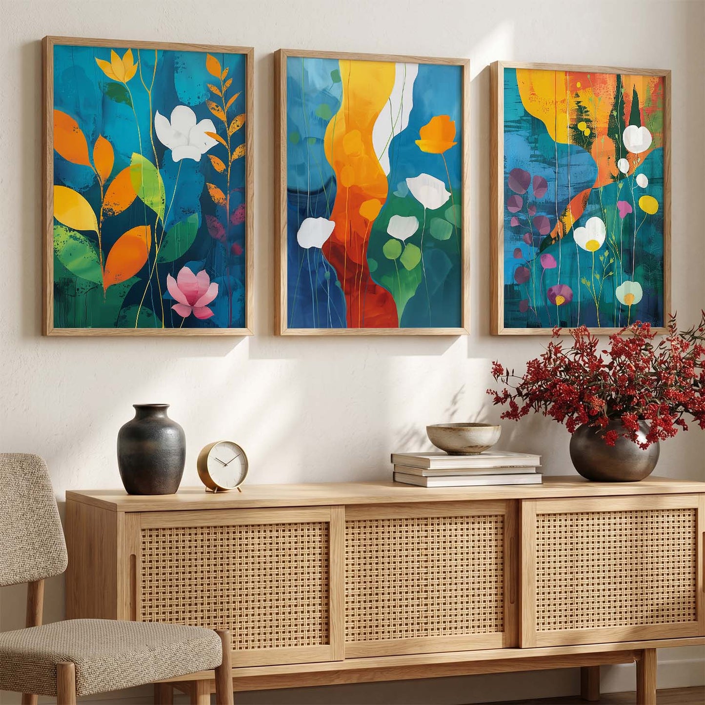 Floral  Wall  Art  Paintings for Living Room - Wall Poster With frames