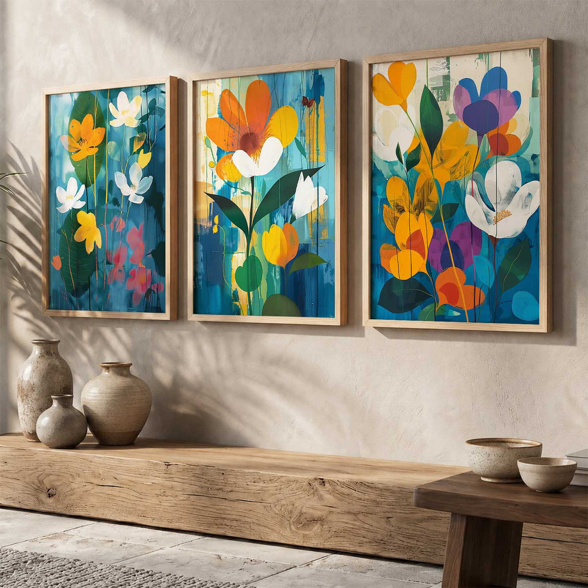 Floral   Wall  Art  Paintings for Living Room - Wall Poster With frames