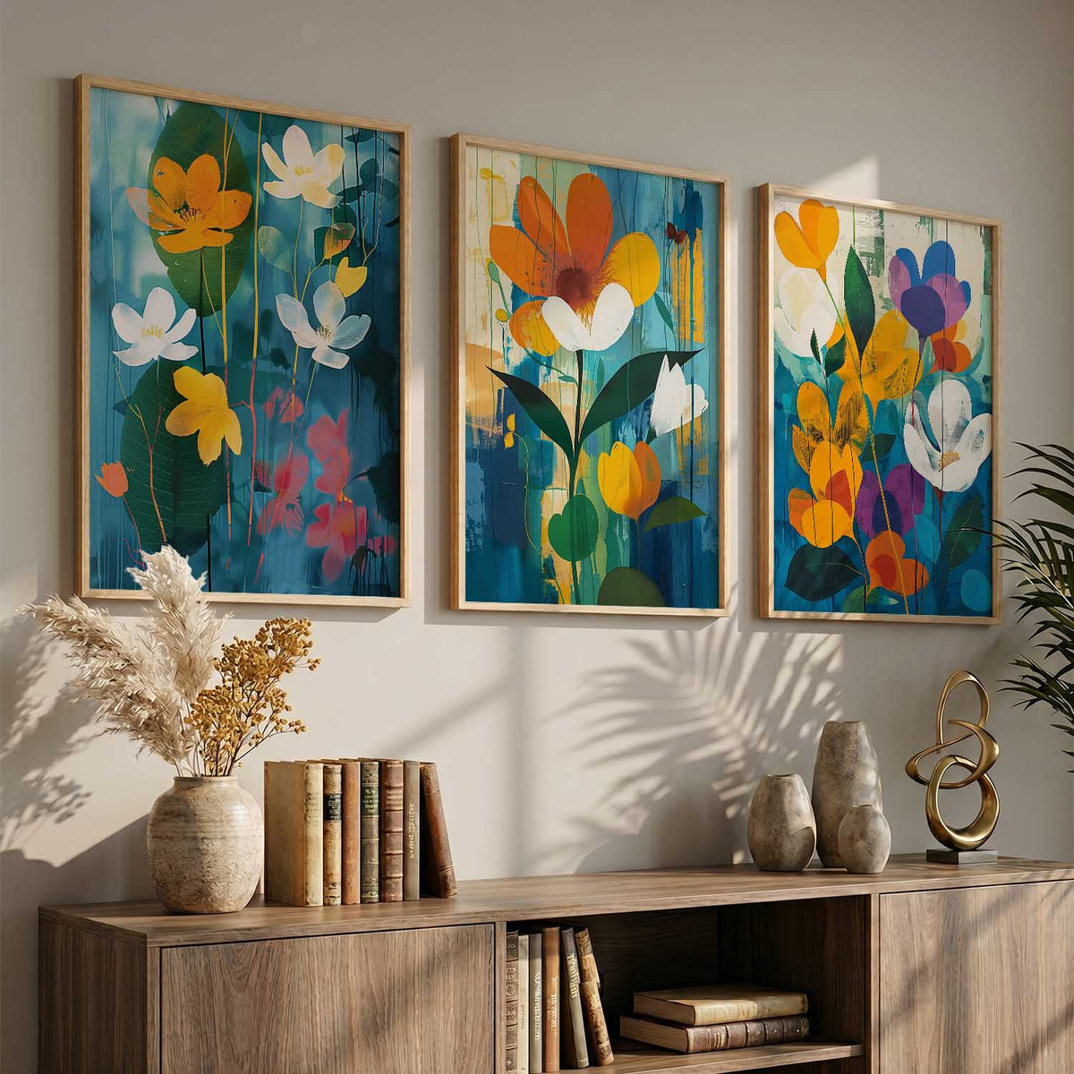 Floral   Wall  Art  Paintings for Living Room - Wall Poster With frames