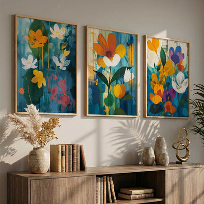 Floral   Wall  Art  Paintings for Living Room - Wall Poster With frames