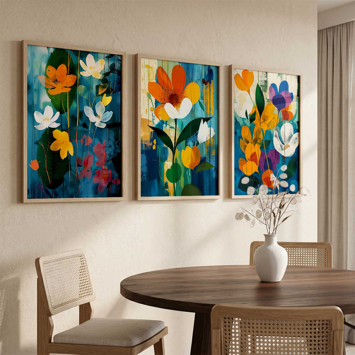 Floral   Wall  Art  Paintings for Living Room - Wall Poster With frames