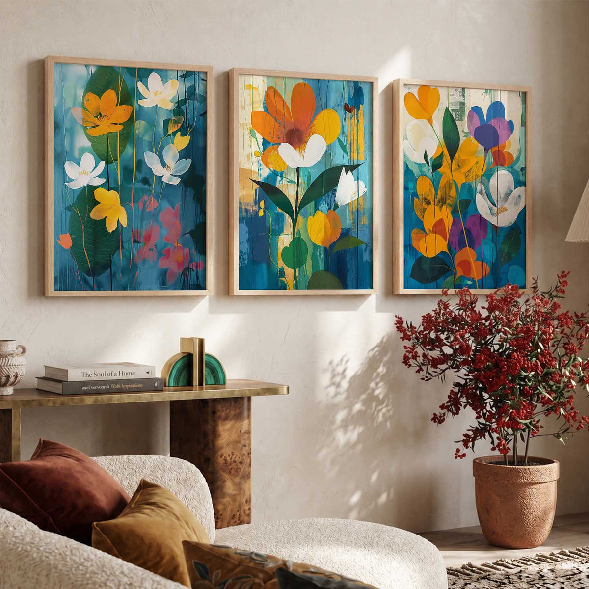 Floral   Wall  Art  Paintings for Living Room - Wall Poster With frames