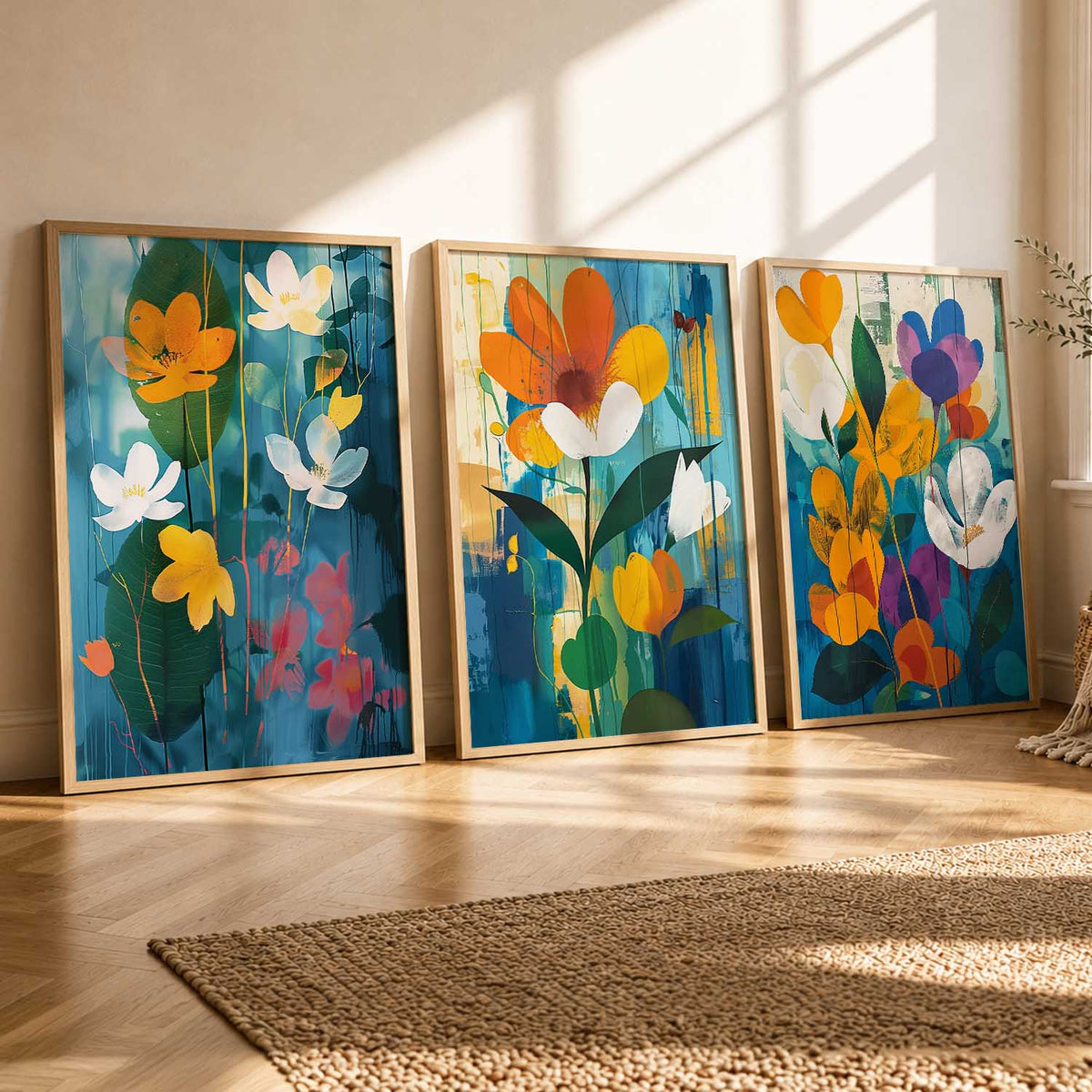 Floral   Wall  Art  Paintings for Living Room - Wall Poster With frames