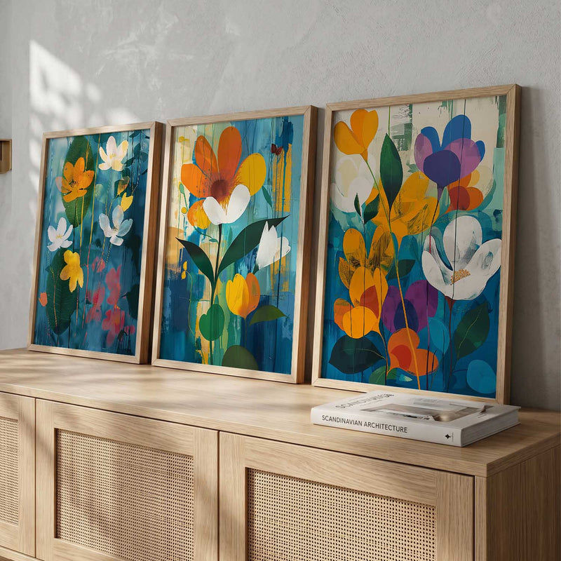 Floral   Wall  Art  Paintings for Living Room - Wall Poster With frames