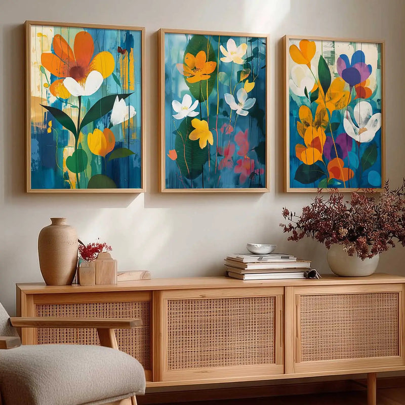 Floral   Wall  Art  Paintings for Living Room - Wall Poster With frames
