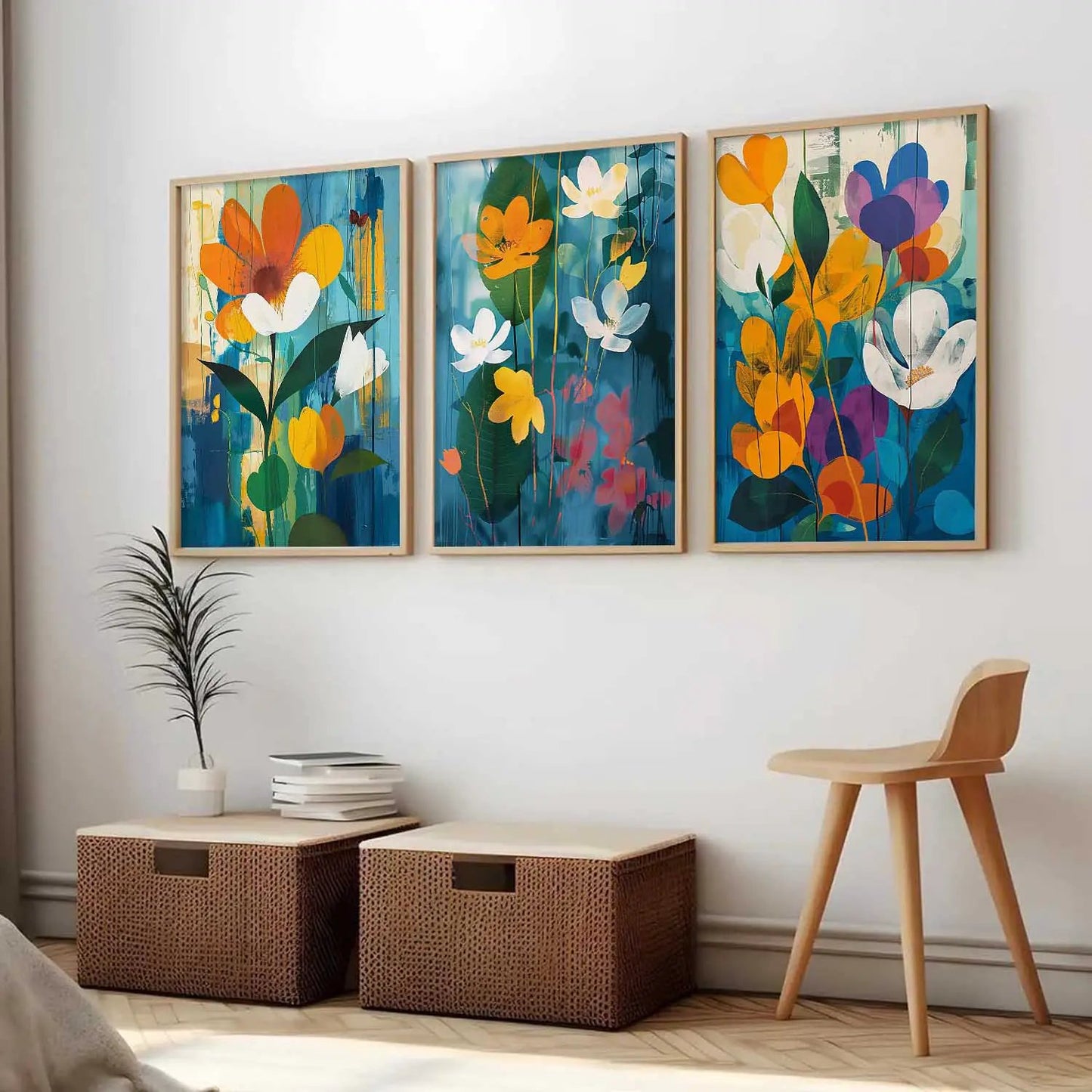 Floral   Wall  Art  Paintings for Living Room - Wall Poster With frames