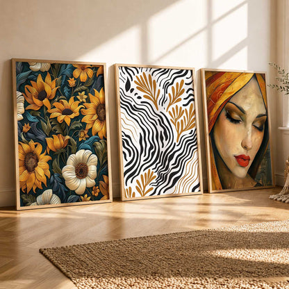 Modern  Wall  Art  Paintings for Living Room - Wall Poster With frames