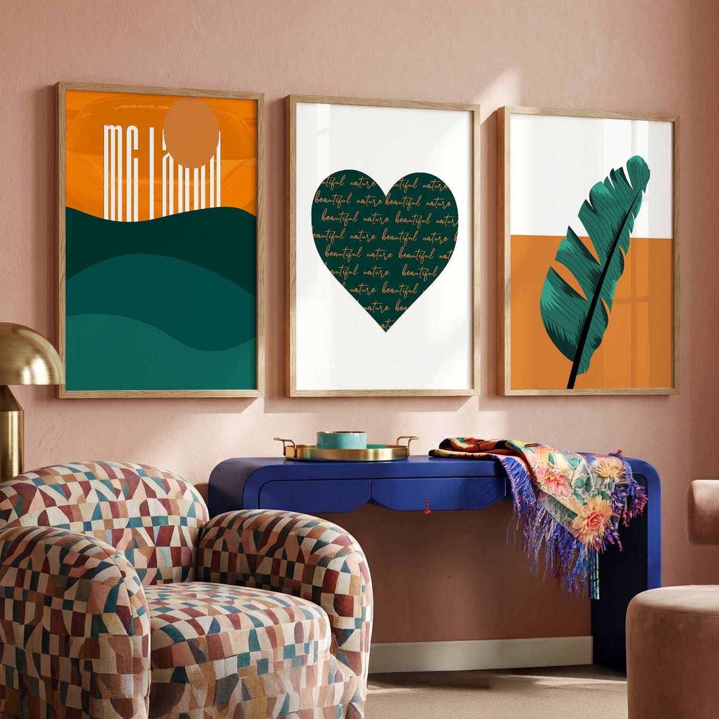 Modern Nature Inspired Art Framed Wall Posters with Frame