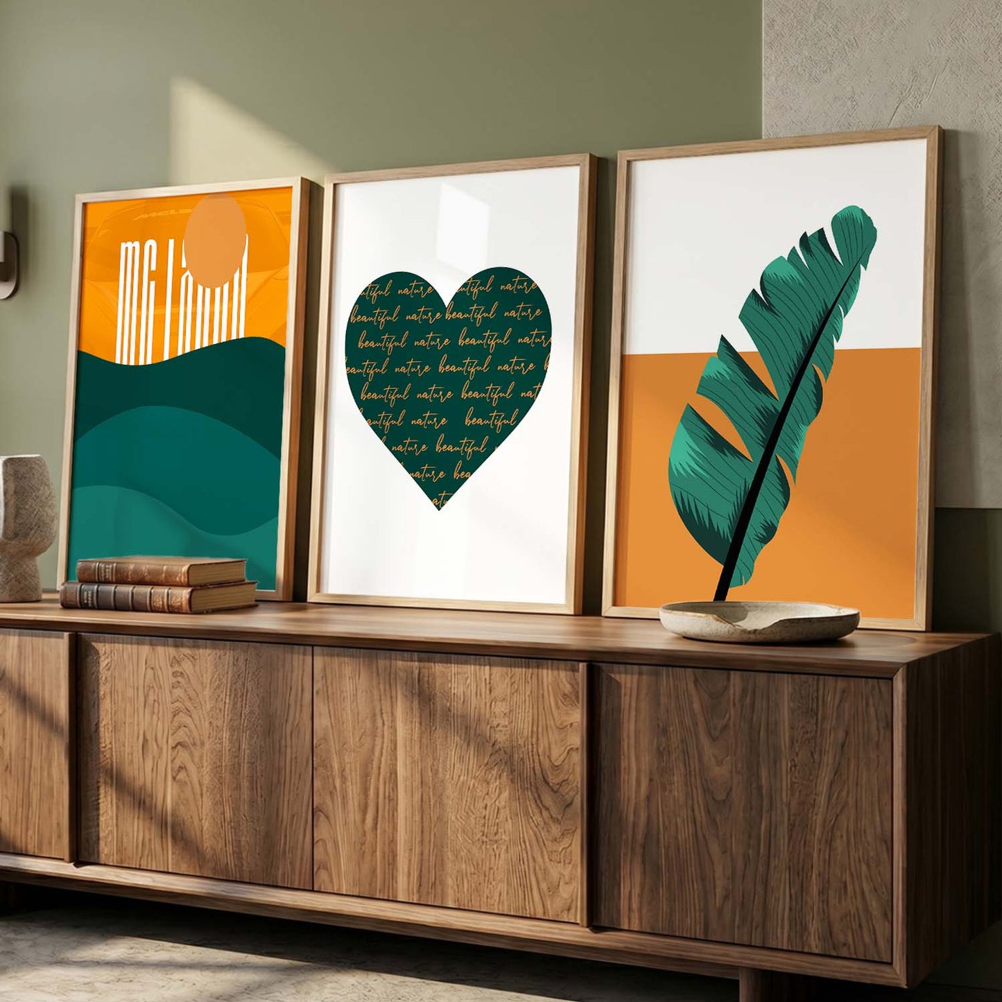 Modern Nature Inspired Art Framed Wall Posters with Frame