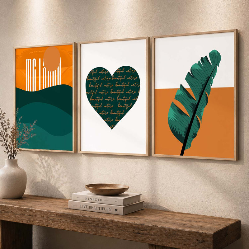 Modern Nature Inspired Art Framed Wall Posters with Frame