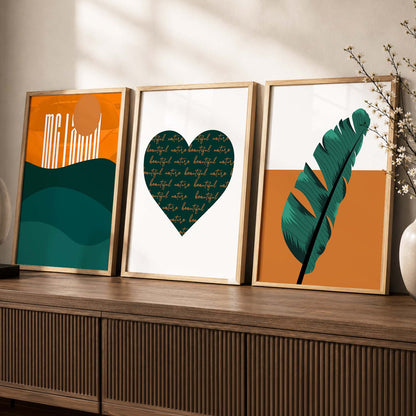 Modern Nature Inspired Art Framed Wall Posters with Frame