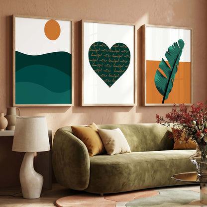 Modern Nature Inspired Art Framed Wall Posters with Frame