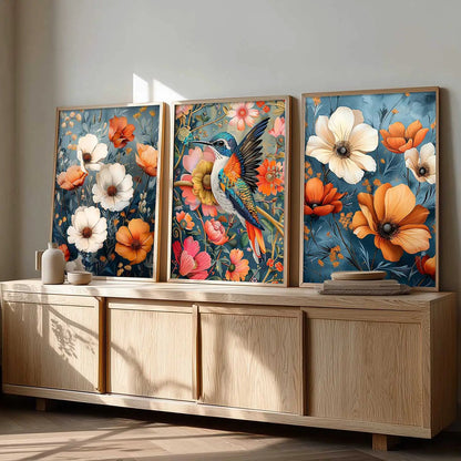 Floral Wall Art  Paintings for Living Room - Wall Poster With frames