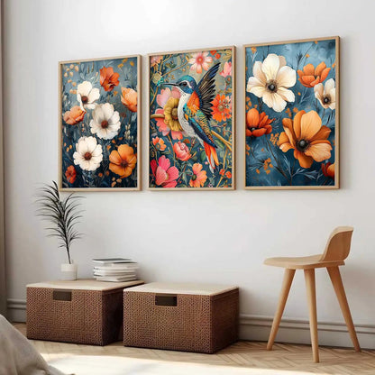 Floral Wall Art  Paintings for Living Room - Wall Poster With frames