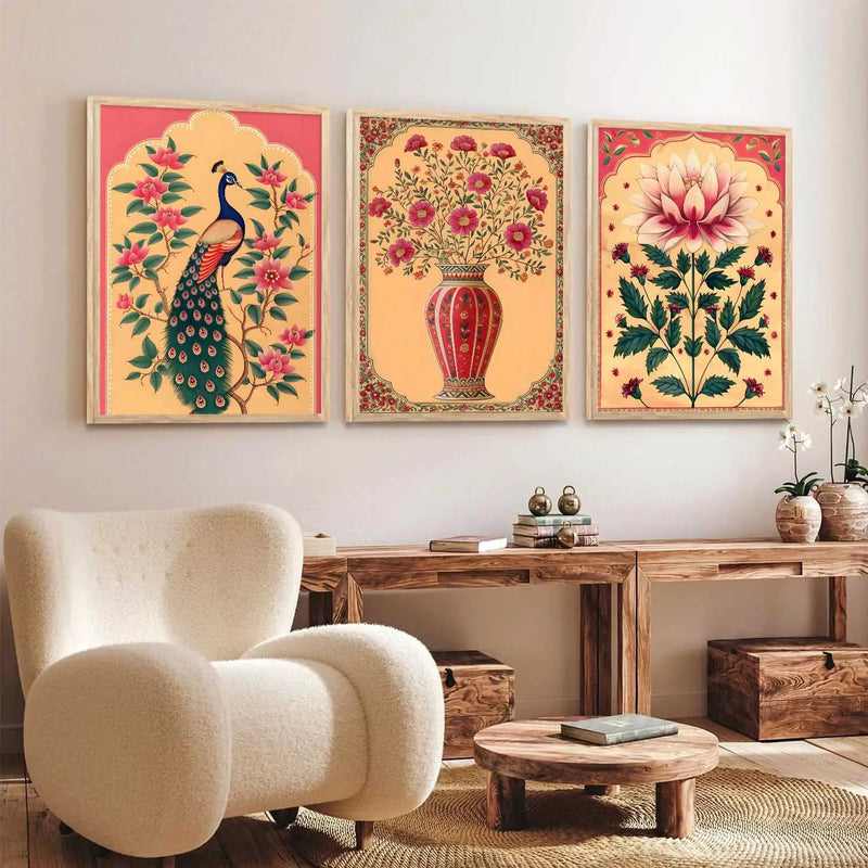 Floral   Wall  Art  Paintings for Living Room - Wall Poster With frames