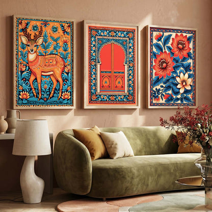 Traditional  Wall  Art Paintings for Living Room - Wall Poster With frames