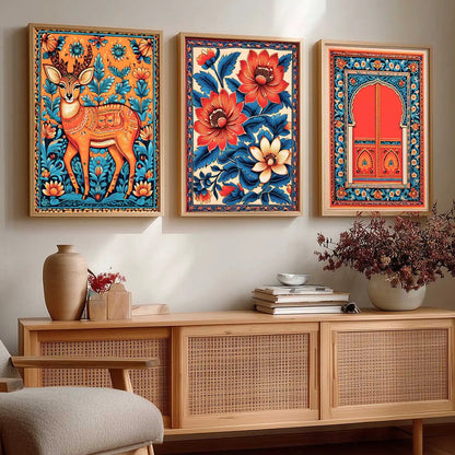 Traditional  Wall  Art Paintings for Living Room - Wall Poster With frames
