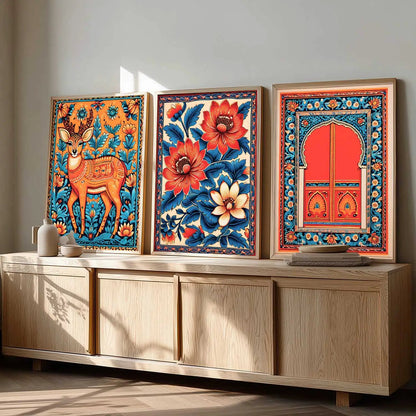 Traditional  Wall  Art Paintings for Living Room - Wall Poster With frames