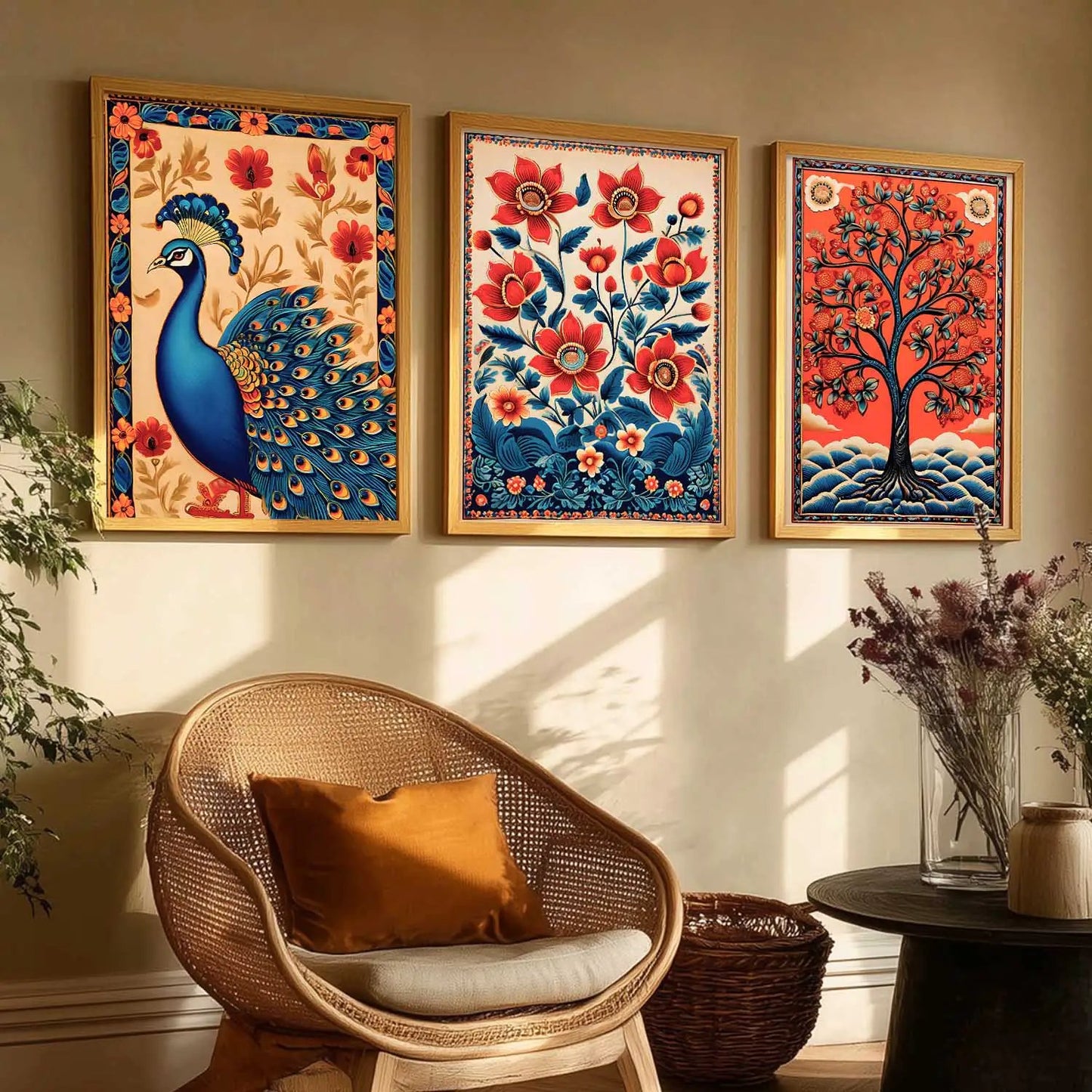 Madhubani  Wall  Art Paintings for Living Room - Wall Poster With frames