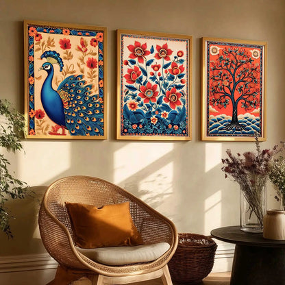 Madhubani  Wall  Art Paintings for Living Room - Wall Poster With frames