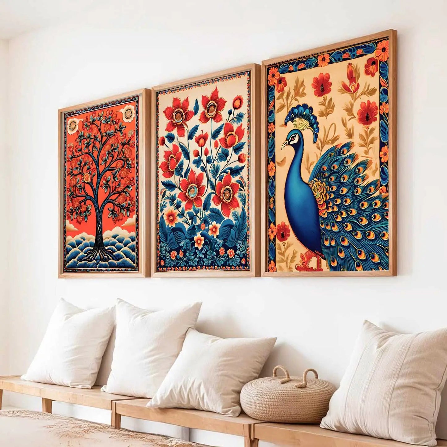 Madhubani  Wall  Art Paintings for Living Room - Wall Poster With frames