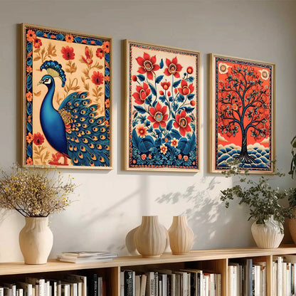 Madhubani  Wall  Art Paintings for Living Room - Wall Poster With frames
