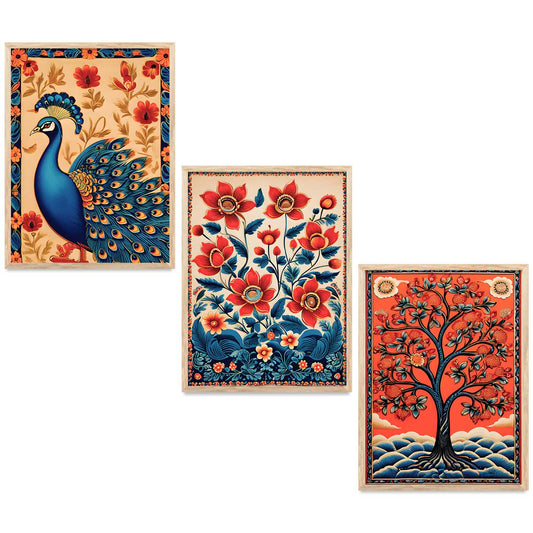 Madhubani  Wall  Art Paintings for Living Room - Wall Poster With frames