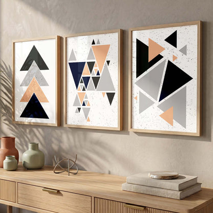 Abstract Art Wall Decor - Geometric Art Framed Posters and Prints with Aesthetic Design