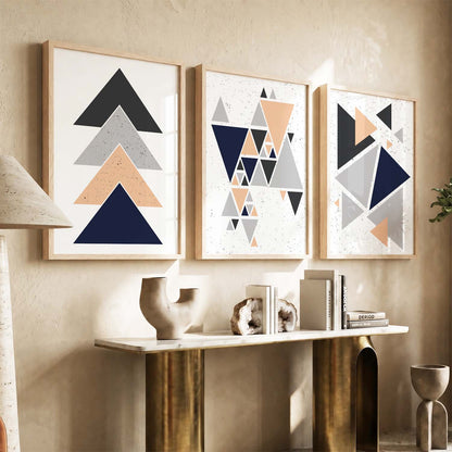 Abstract Art Wall Decor - Geometric Art Framed Posters and Prints with Aesthetic Design