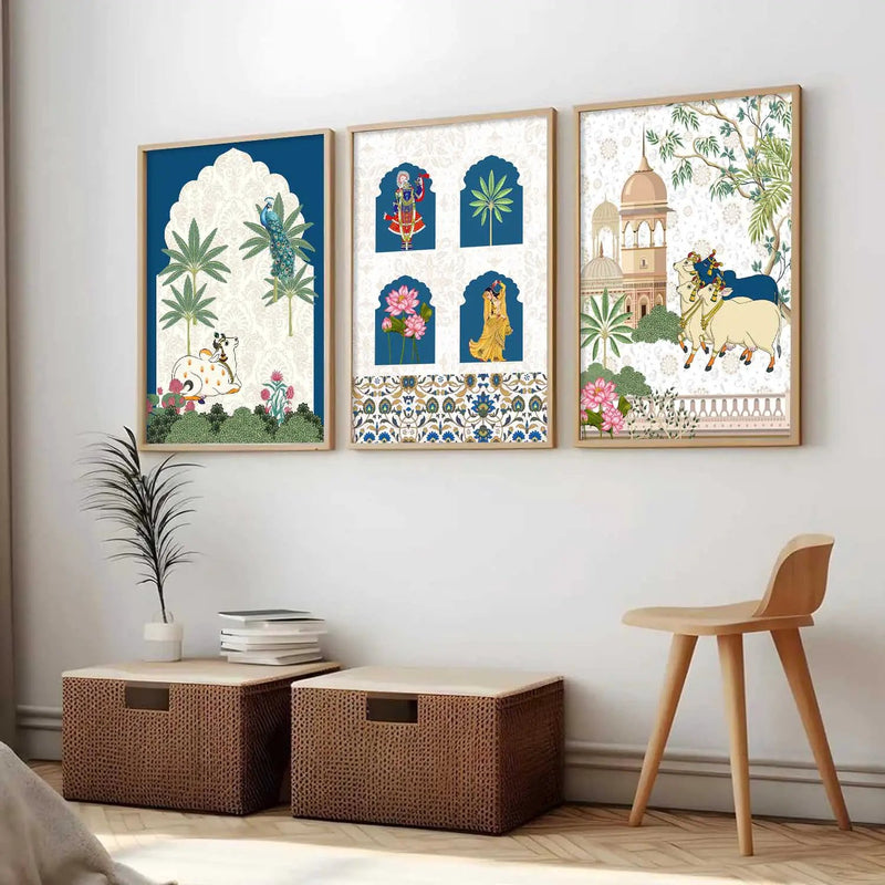 Traditional    Wall  Art  Paintings for Living Room - Wall Poster With frames