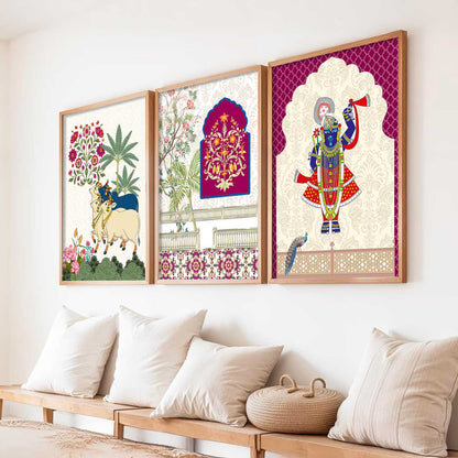 Traditional   Wall  Art Paintings for Living Room - Wall Poster With frames