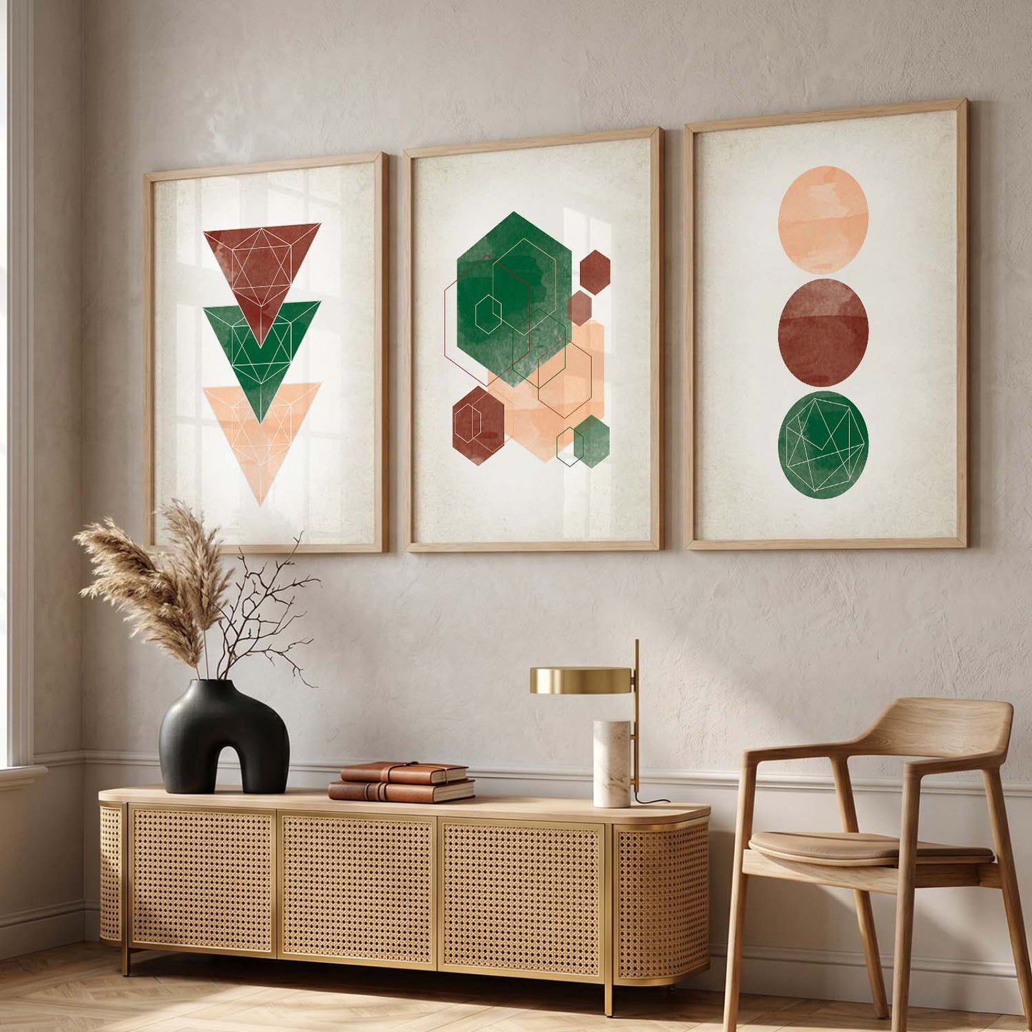 Aesthetic Wall Decor Framed Prints for Living Room Office Home Decor : Geometric Art