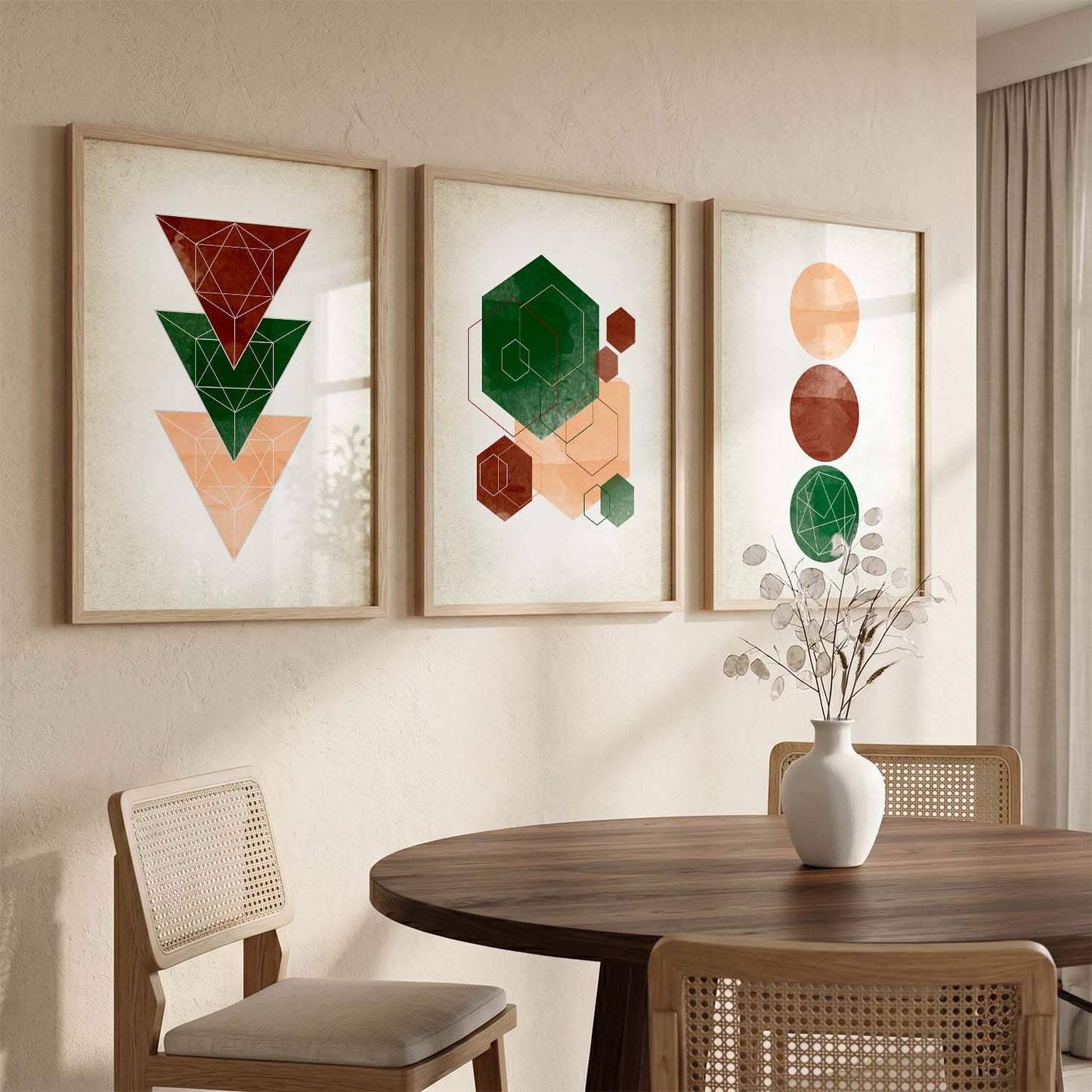 Aesthetic Wall Decor Framed Prints for Living Room Office Home Decor : Geometric Art