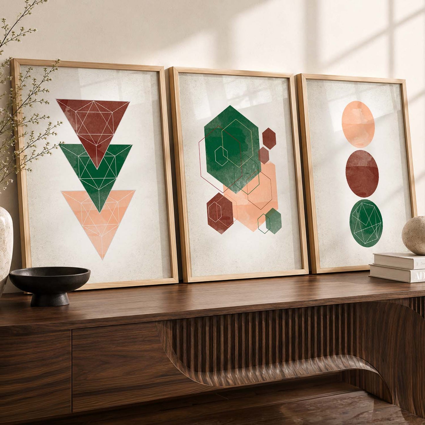 Aesthetic Wall Decor Framed Prints for Living Room Office Home Decor : Geometric Art