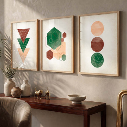 Aesthetic Wall Decor Framed Prints for Living Room Office Home Decor : Geometric Art