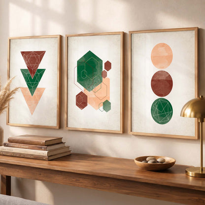 Aesthetic Wall Decor Framed Prints for Living Room Office Home Decor : Geometric Art